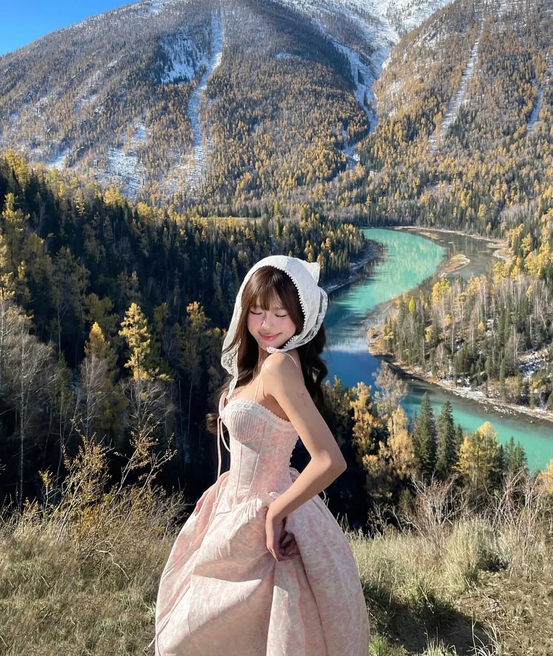 Ảnh 2 của Váy corset hoa hồng pastel size M