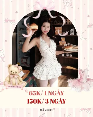 Ảnh 1 của Váy chấm bi trắng nữ tính size M