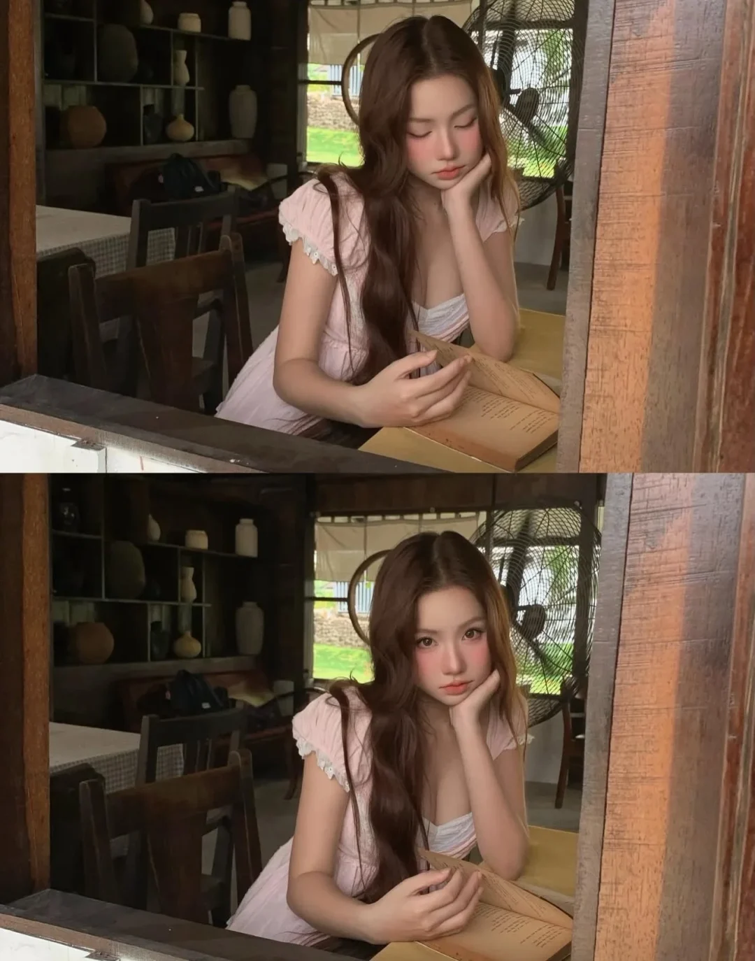 Photo 2 of Áo babydoll hồng pastel nhún bèo size S