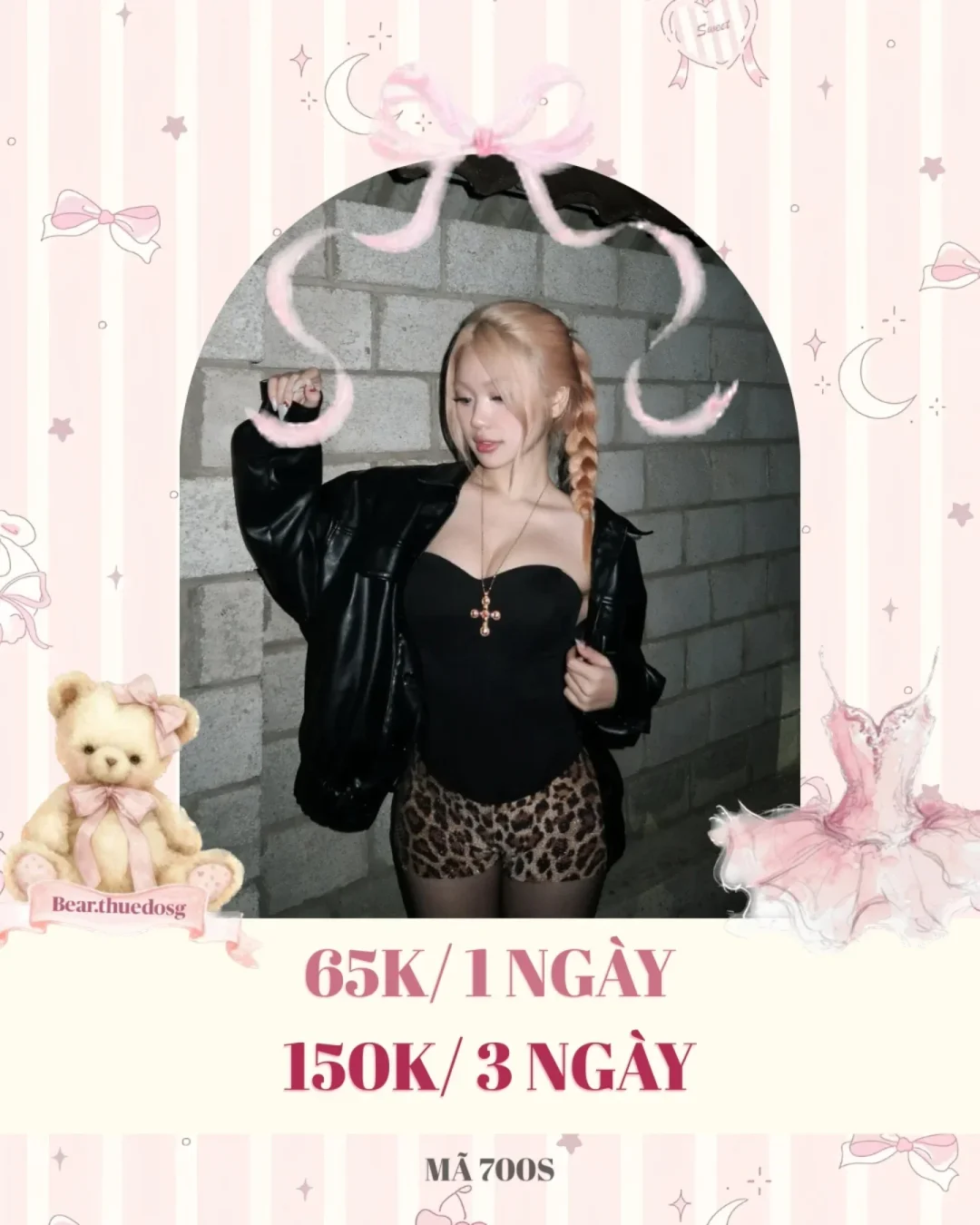 Ảnh 1 của Set đồ nữ corset đen short da báo size M