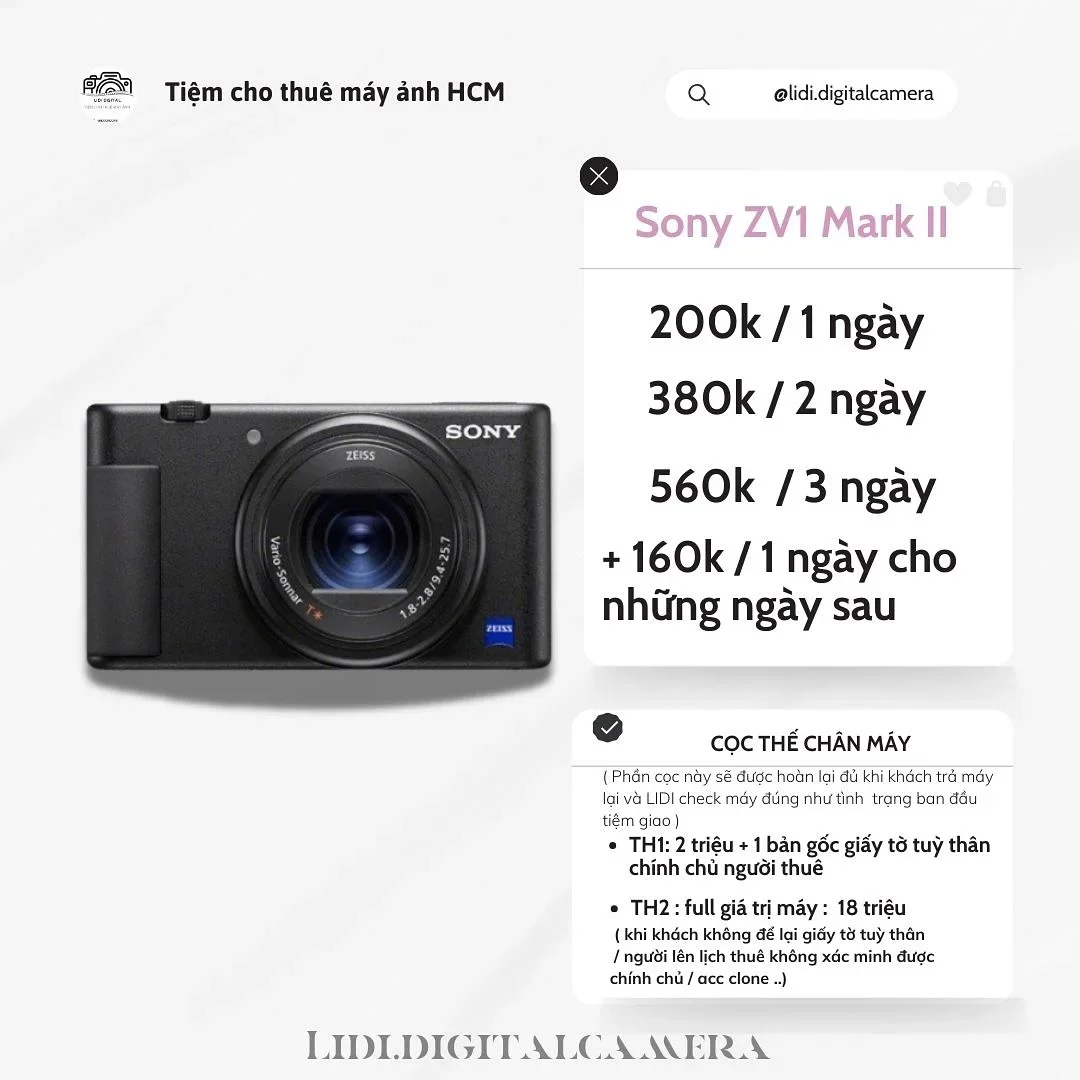 Ảnh 1 của Máy ảnh Sony ZV1 Mark II cho thuê