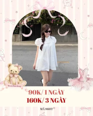 Ảnh 1 của Váy babydoll trắng ngắn size M nữ