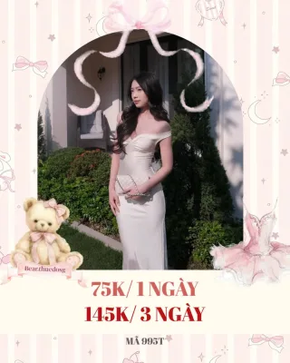 Ảnh 1 của Váy dạ hội trắng trễ vai nữ