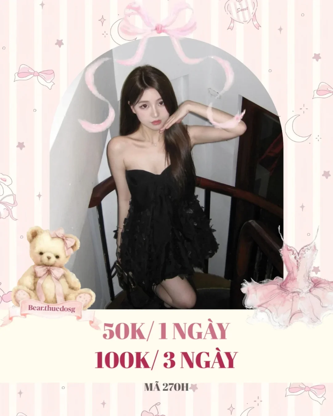 Photo 1 of Đầm đen cúp ngực bèo nhún size S