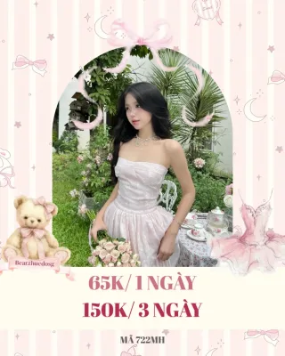 Ảnh 1 của Váy cúp ngực hồng pastel nữ cho thuê