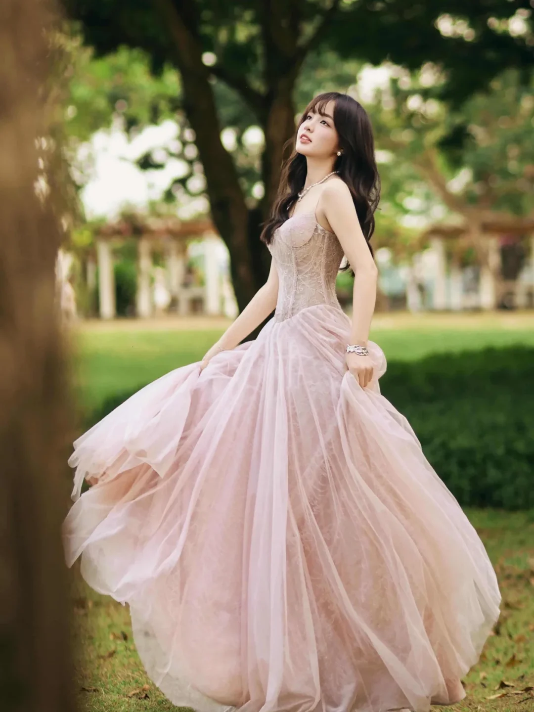 Ảnh 2 của Váy dạ hội hồng pastel size S nữ