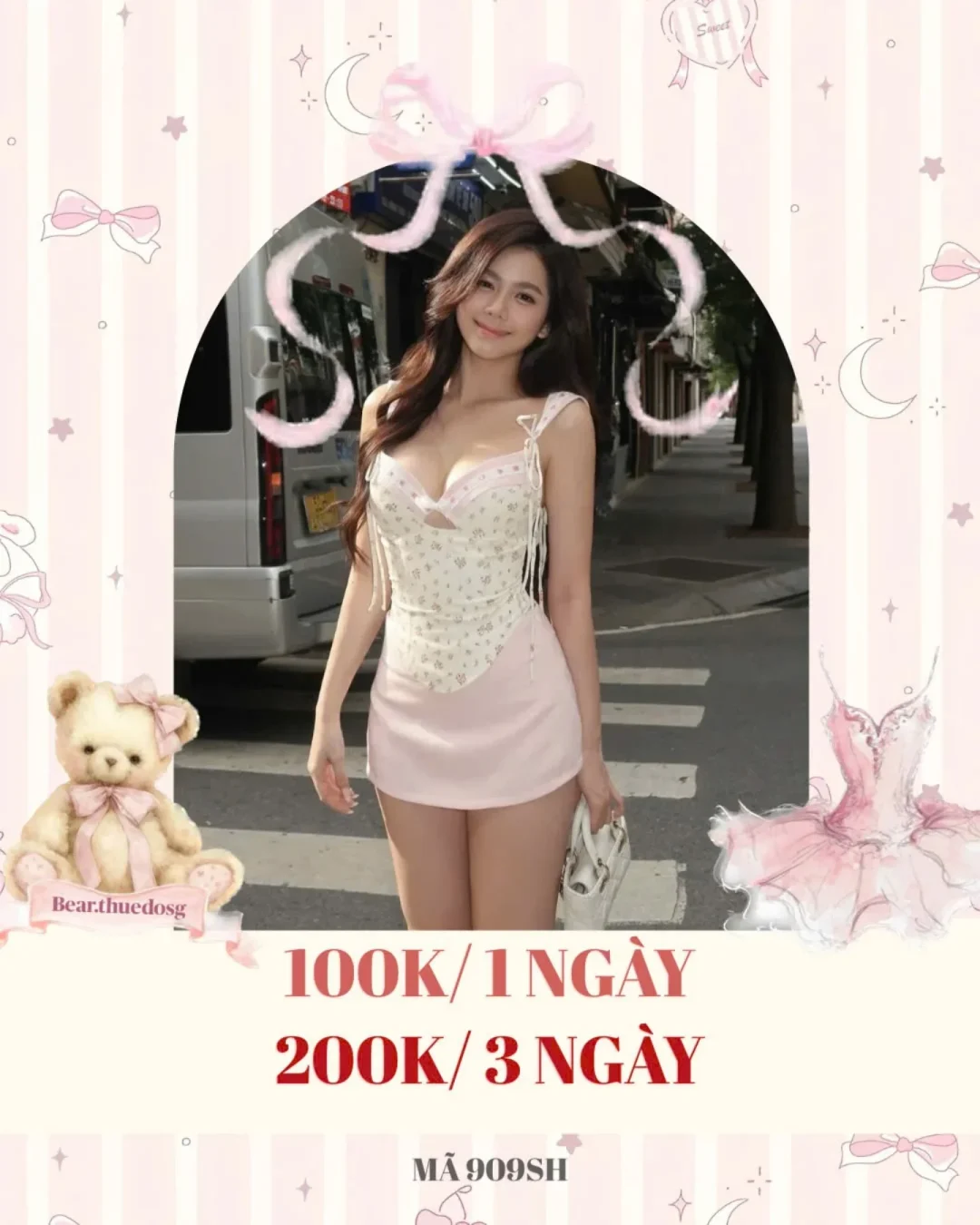 Photo 1 of Set croptop hoa nhí chân váy ngắn hồng pastel