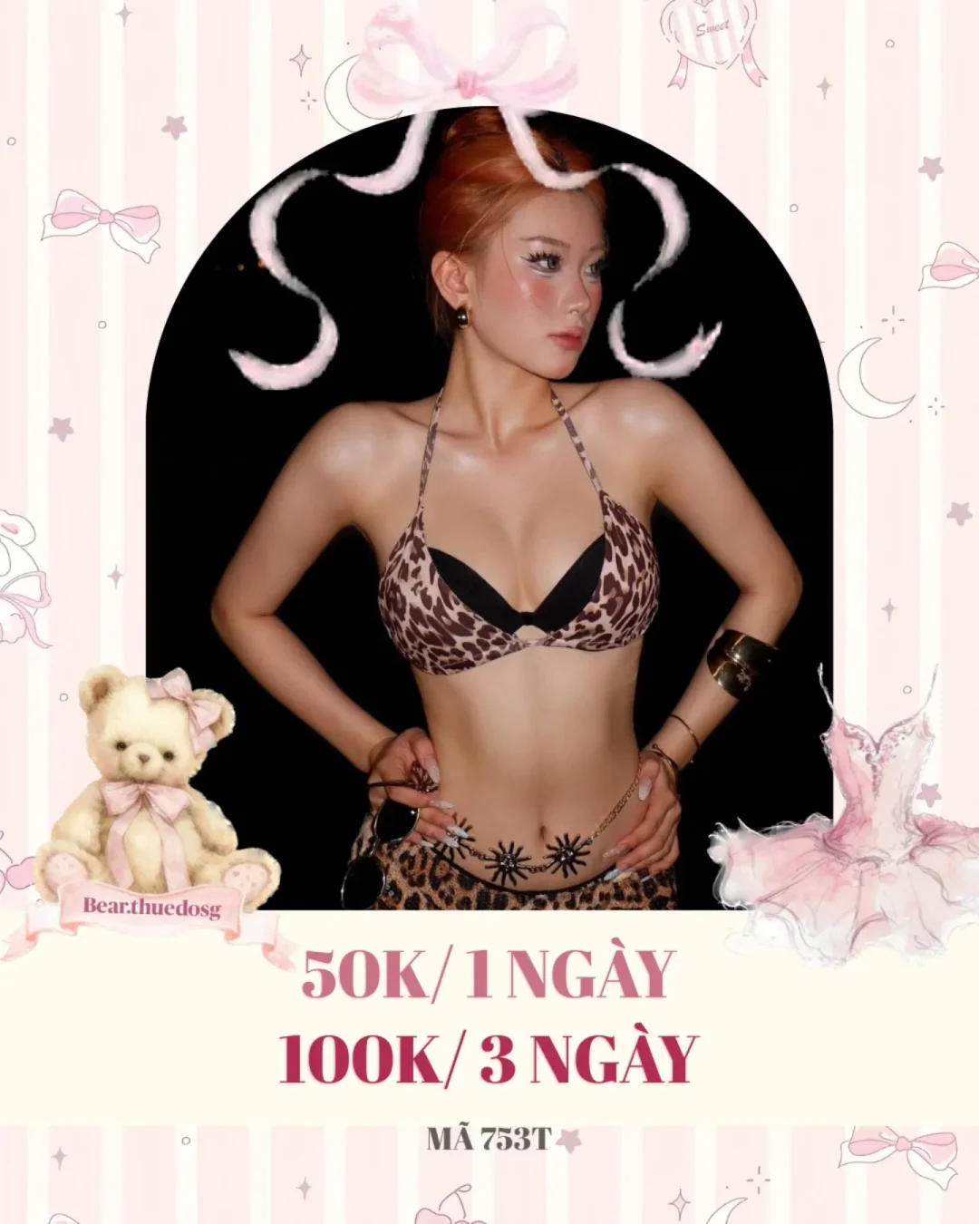 Ảnh 1 của Set bikini da báo hai mảnh nữ size S
