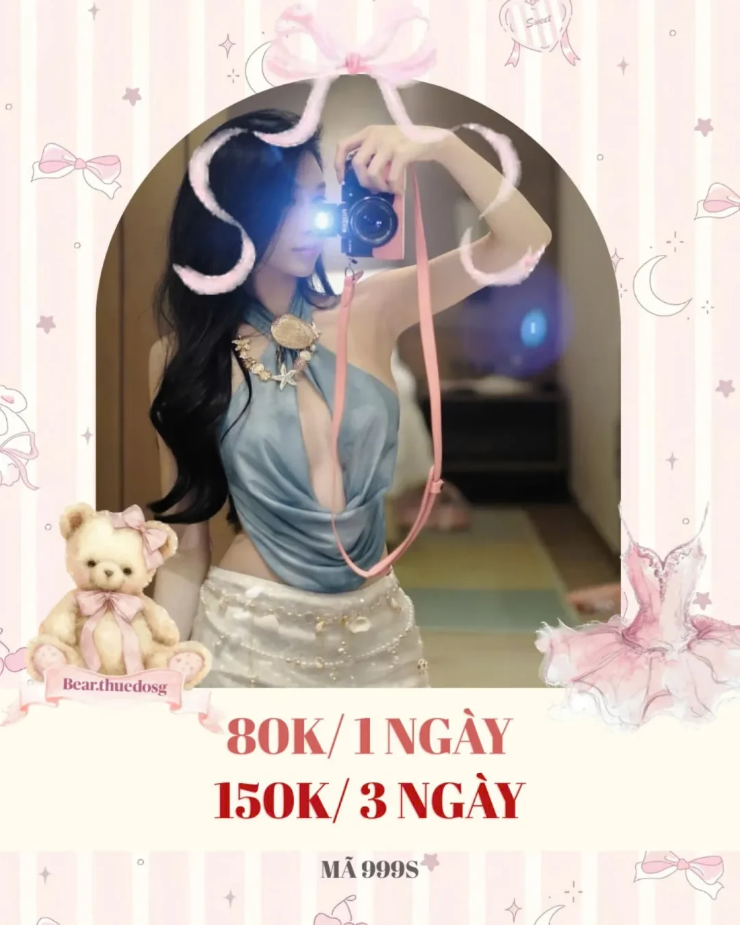 Ảnh 1 của Set Áo Yếm Lụa Xanh Chân Váy Sequin Nữ