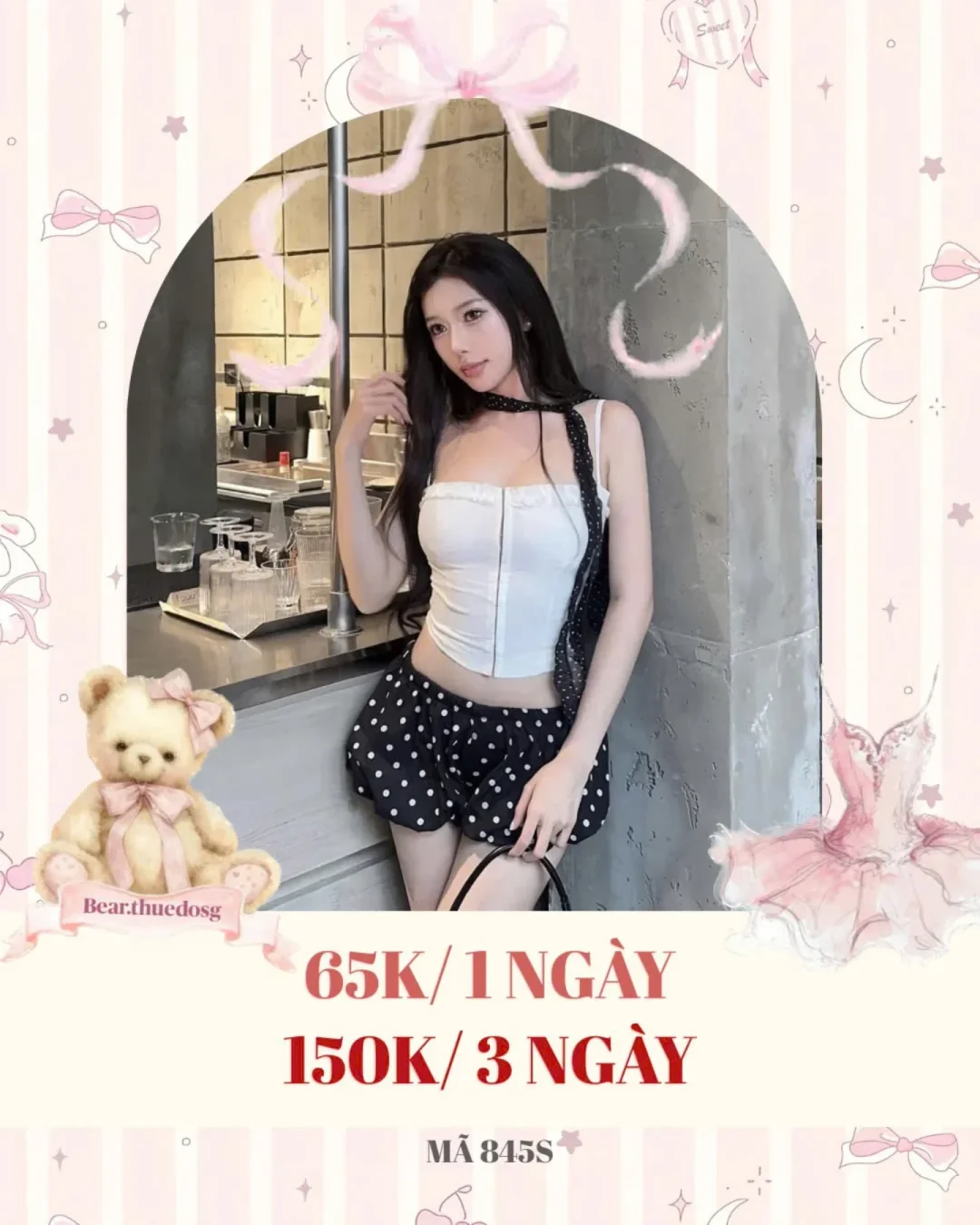 Ảnh 1 của Set croptop trắng short chấm bi size M