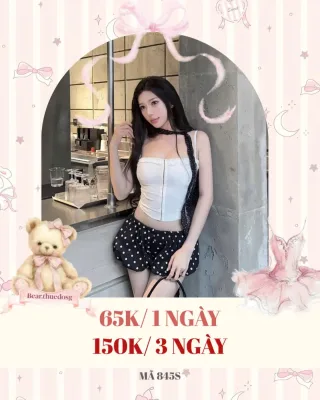 Ảnh 1 của Set croptop trắng short chấm bi size M