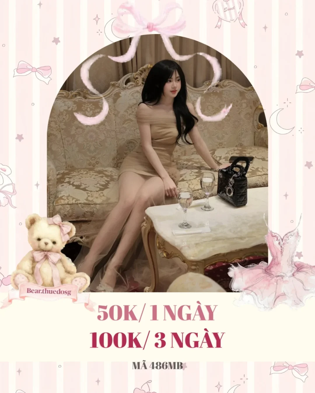 Photo 1 of Váy lụa trễ vai be size M nữ