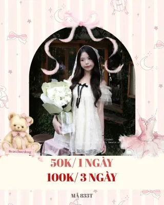Ảnh 1 của Đầm ren trắng babydoll size M nữ