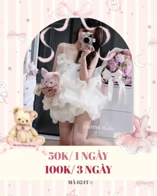 Ảnh 1 của Váy babydoll trắng bèo nhún nữ dễ thương