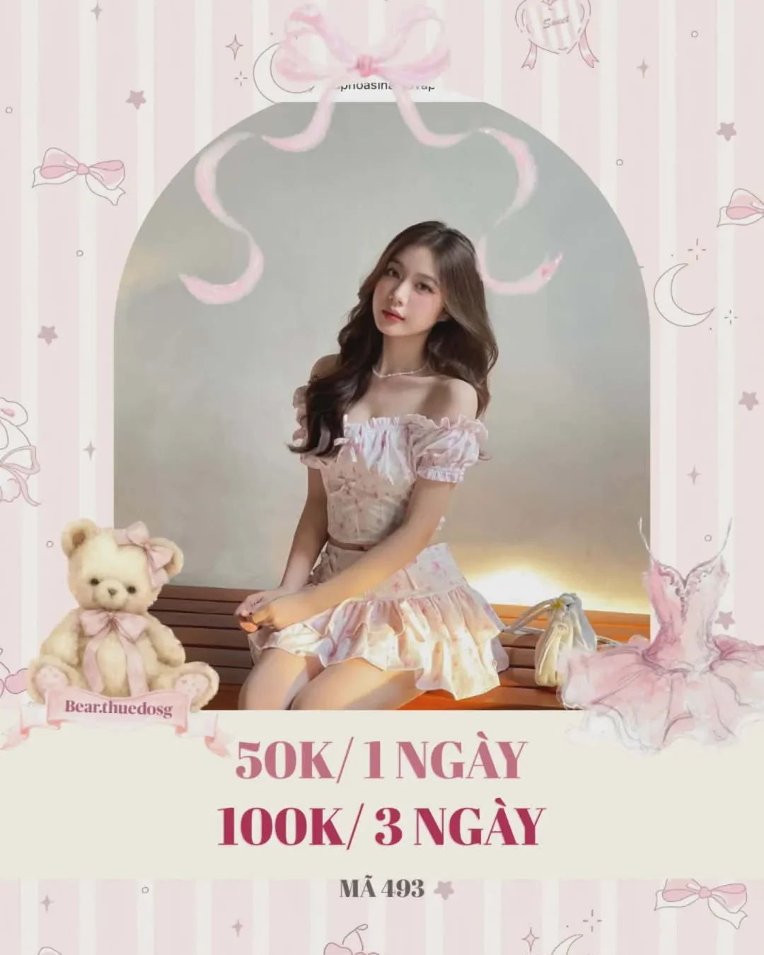 Ảnh 1 của Set áo váy hoa nhí hồng pastel size M