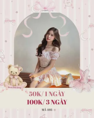 Ảnh 1 của Set áo váy hoa nhí hồng pastel size M