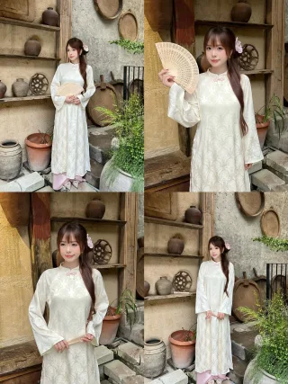 Ảnh 1 của Áo dài trắng truyền thống nữ size M