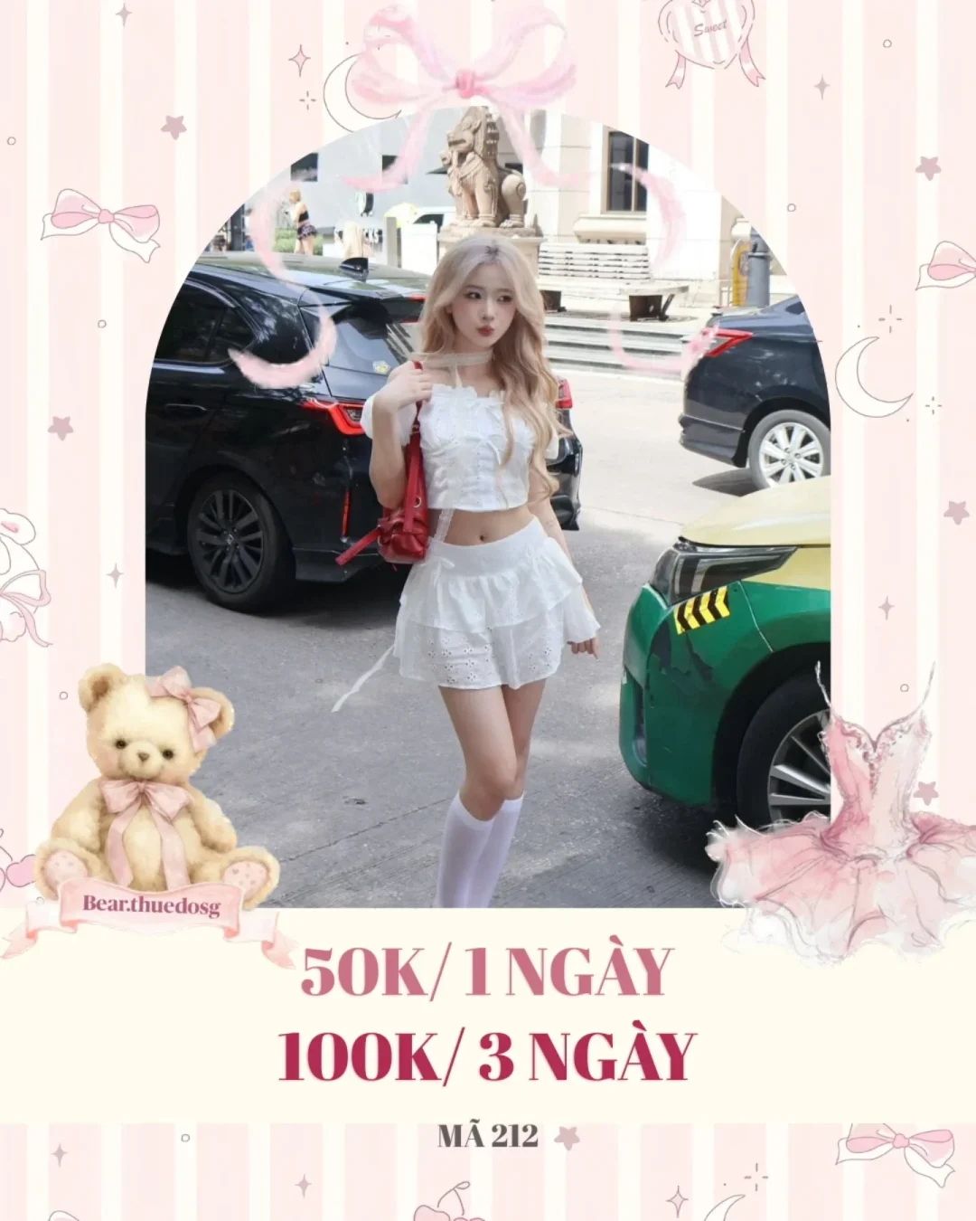 Photo 1 of Set croptop váy trắng bánh bèo nữ size S