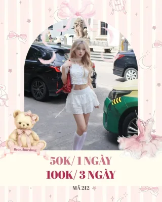 Photo 1 of Set croptop váy trắng bánh bèo nữ size S