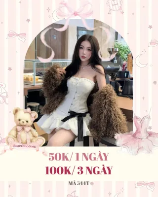 Ảnh 1 của Set corset trắng váy ngắn nữ coquette