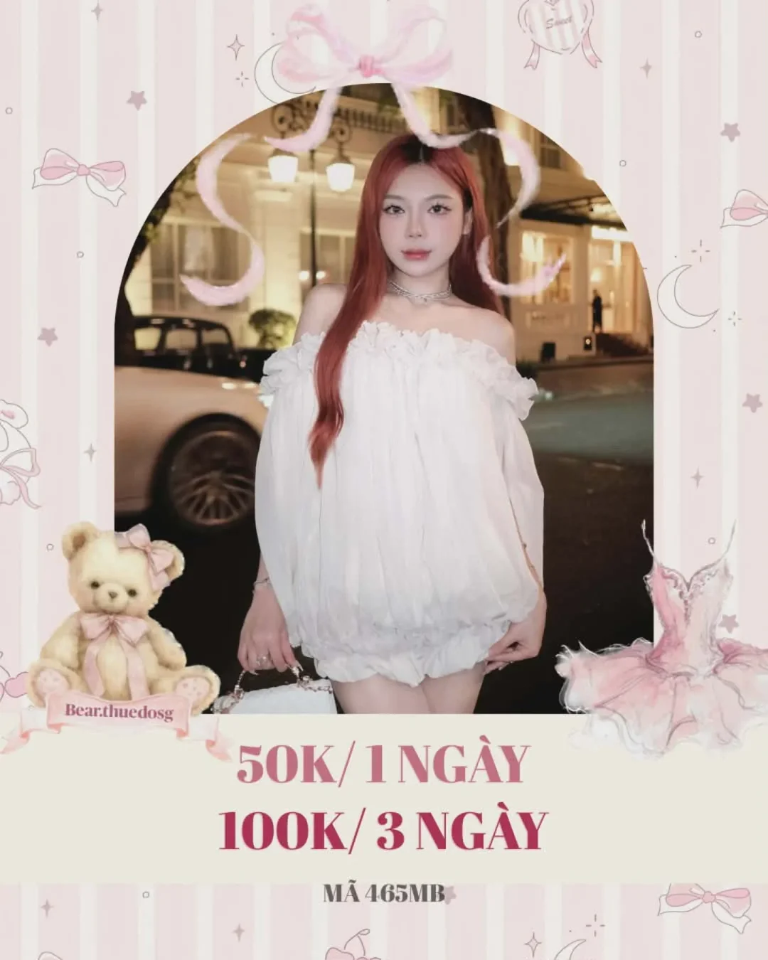 Photo 1 of Set áo trễ vai trắng bèo nhún nữ