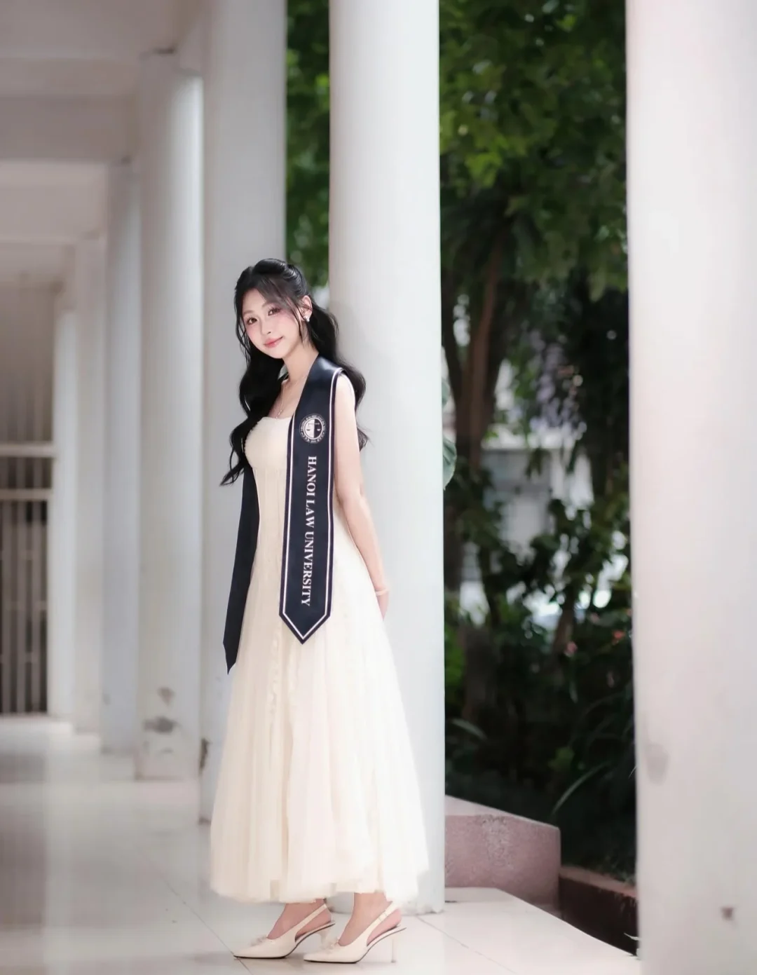 Ảnh 2 của Đầm maxi voan kem thanh lịch size M