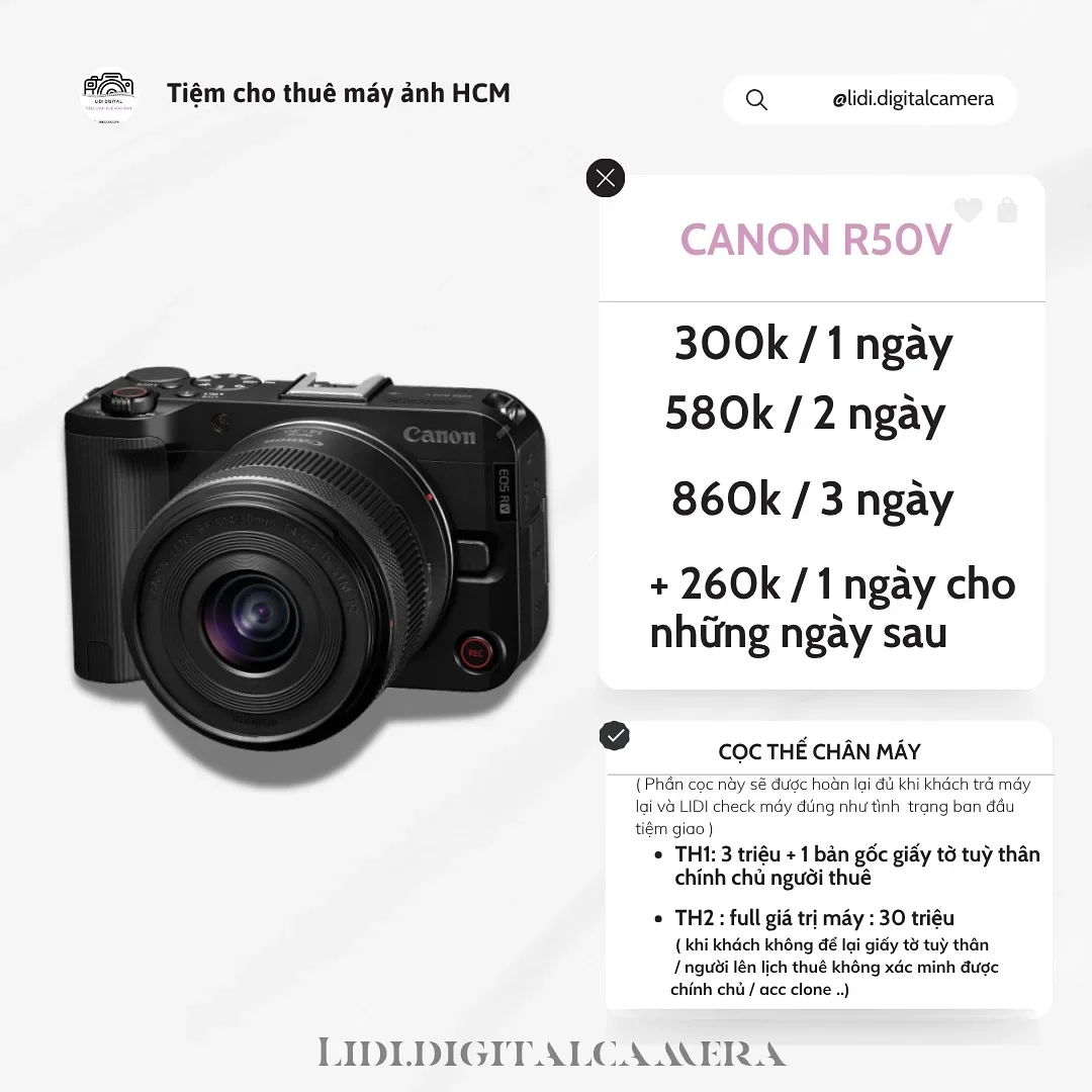 Ảnh 1 của Máy ảnh Canon R50V cho thuê