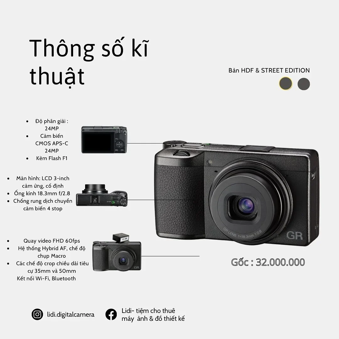 Ảnh 2 của Máy ảnh Ricoh GRIII compact cho thuê