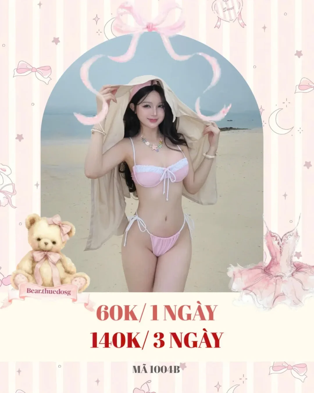 Ảnh 1 của Bikini hai mảnh hồng pastel nữ