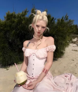 Photo 2 of Set váy corset hồng pastel size S