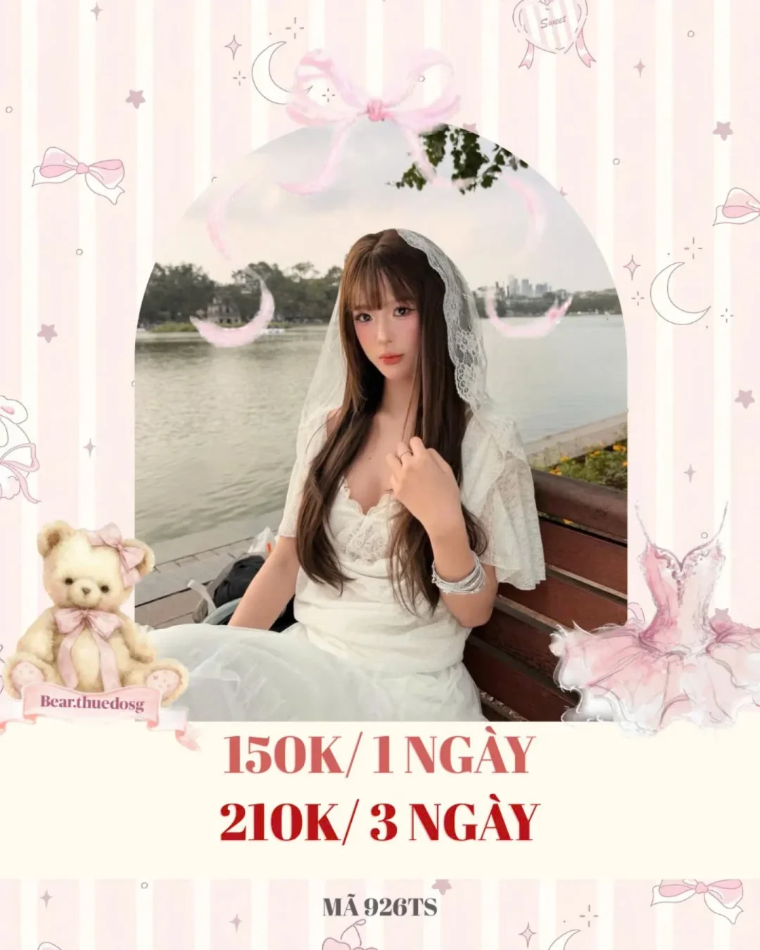 Ảnh 1 của Set váy trắng ren công chúa nữ size M