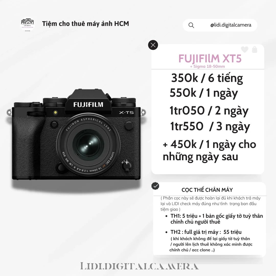 Ảnh 1 của Máy ảnh Fujifilm X-T5 cho thuê