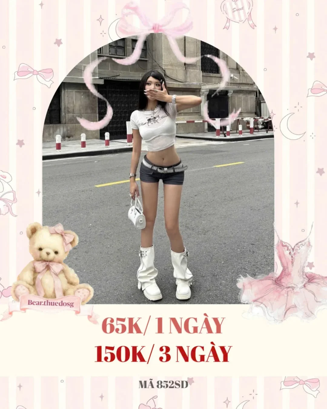 Ảnh 1 của Set Croptop Trắng Short Jeans Y2K Nữ