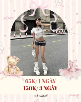 Ảnh 1 của Set Croptop Trắng Short Jeans Y2K Nữ