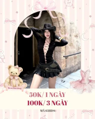 Ảnh 1 của Set đồ nữ đen phong cách cowboy