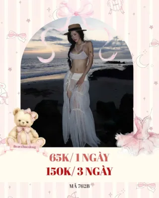 Ảnh 1 của Set váy maxi trắng boho nữ cho thuê