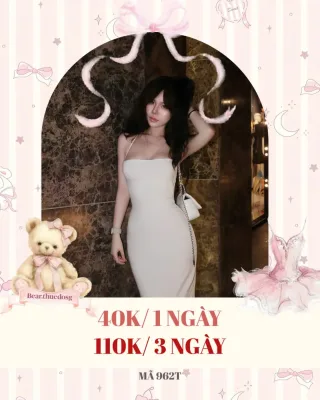 Ảnh 1 của Đầm body trắng hai dây nữ thuê