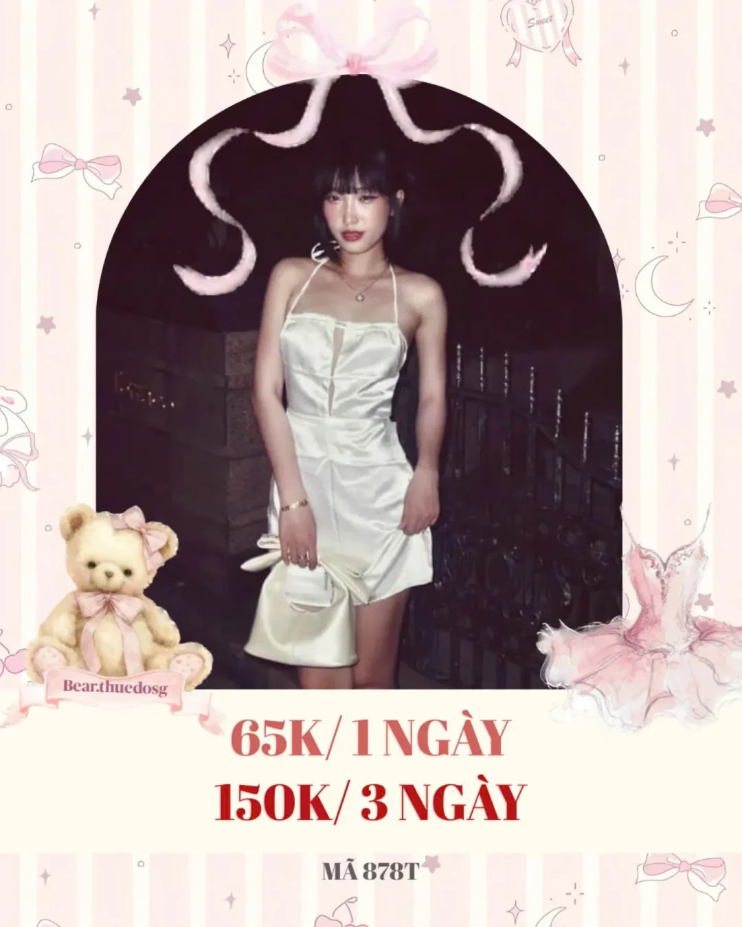 Photo 1 of Đầm satin trắng mini hai dây nữ tính