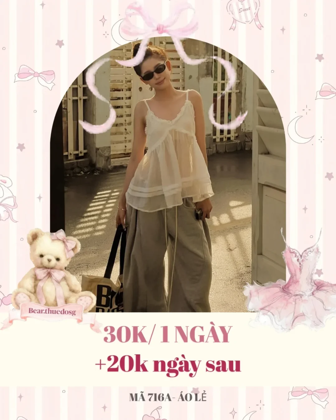 Ảnh 1 của Áo babydoll voan ren trắng nữ tính