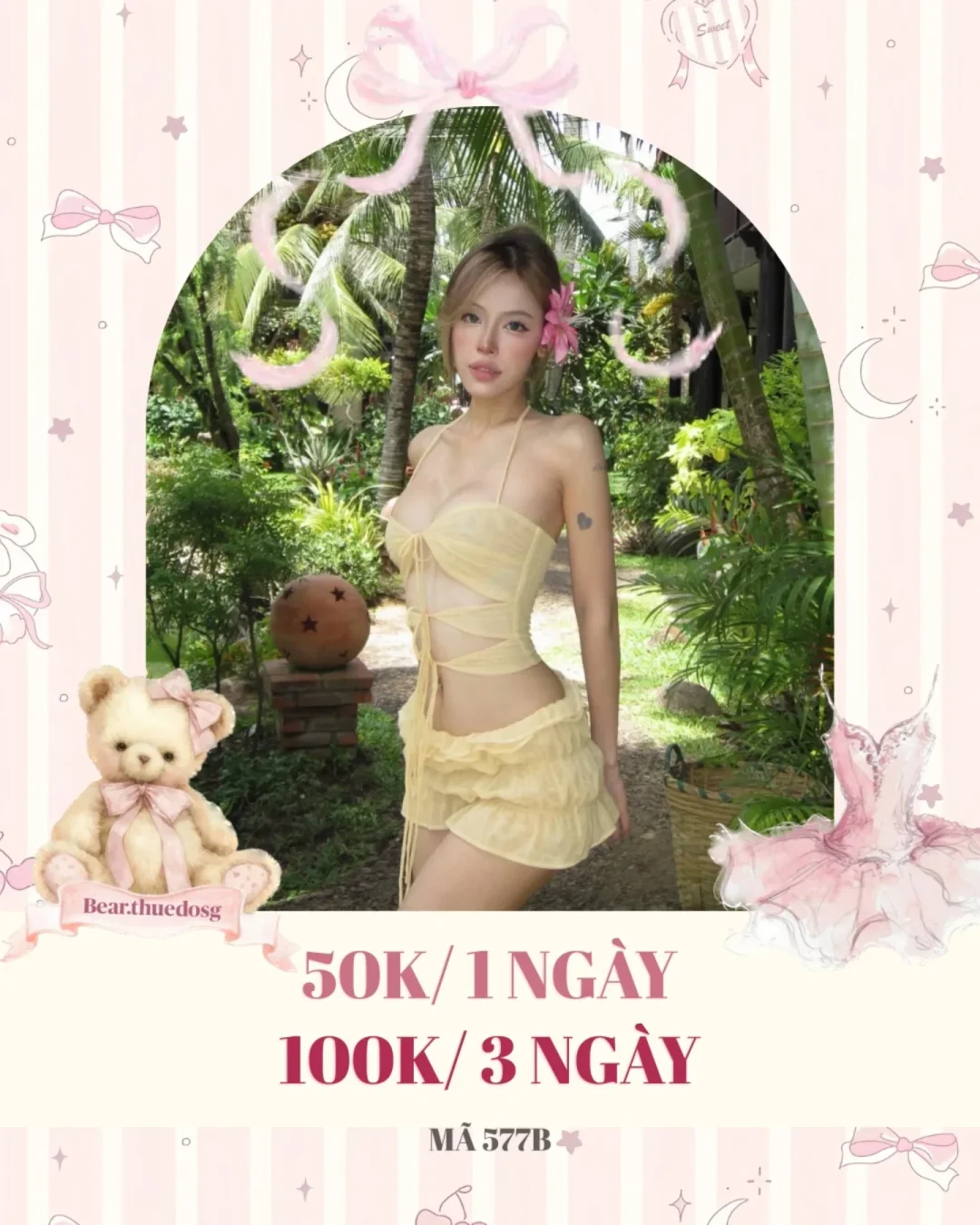 Photo 1 of Set croptop chân váy vàng nhạt size M