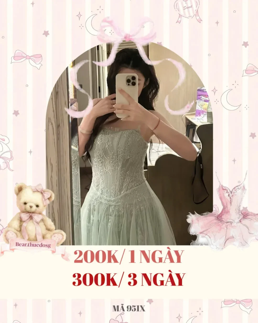 Ảnh 1 của Váy dạ hội ren mint xanh công chúa nữ