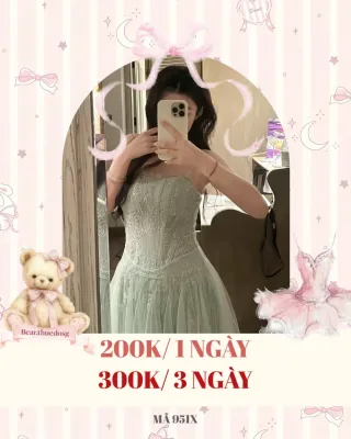 Ảnh 1 của Váy dạ hội ren mint xanh công chúa nữ