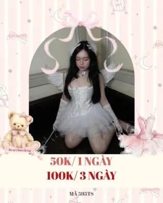 Photo 1 of Set váy thiên thần trắng tutu nữ size M
