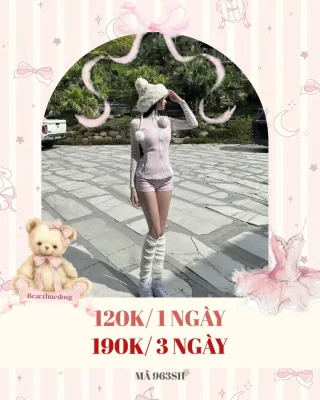 Photo 1 of Set đồ thể thao nữ hồng pastel