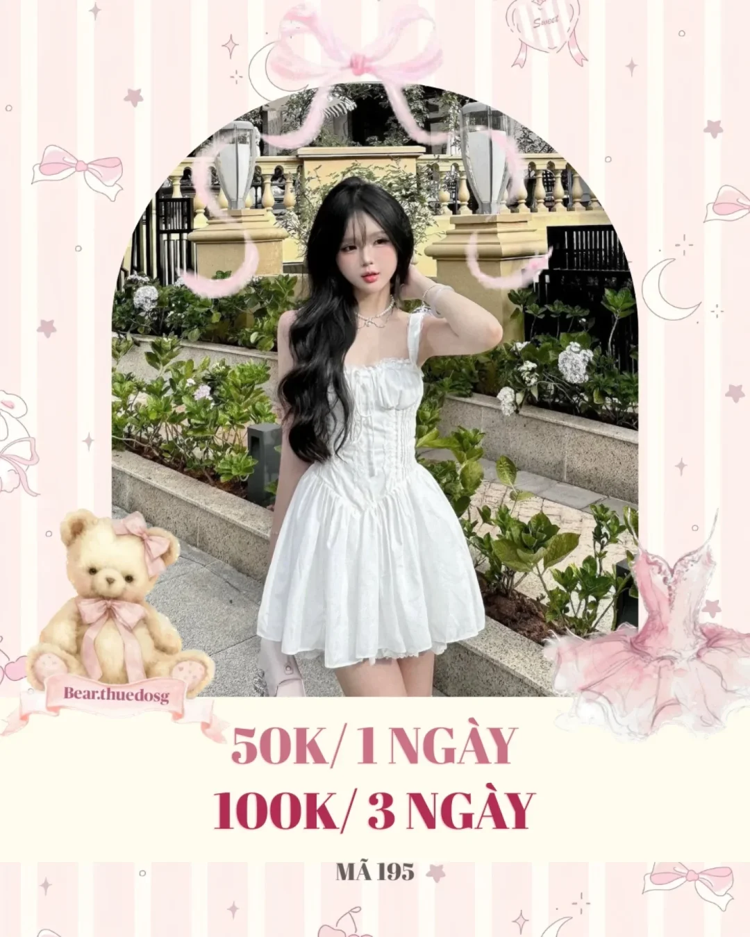 Ảnh 1 của Đầm trắng bèo nhún hai dây nữ tính
