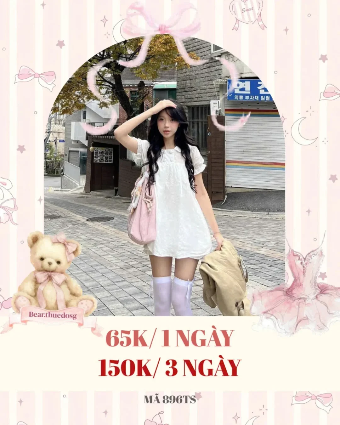 Photo 1 of Váy babydoll trắng nữ dễ thương