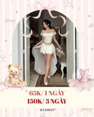 Ảnh 1 của Set áo corset chân váy trắng nữ công chúa