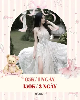 Ảnh 1 của Váy tiệc trắng corset xòe nữ