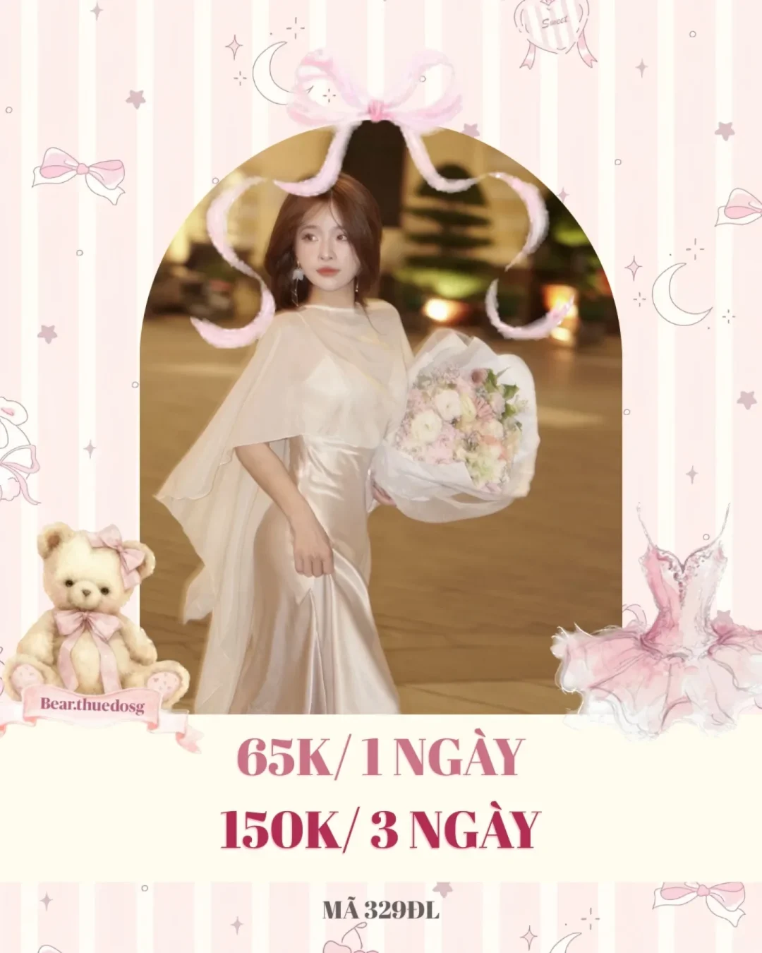 Ảnh 1 của Váy dạ hội satin kem size S