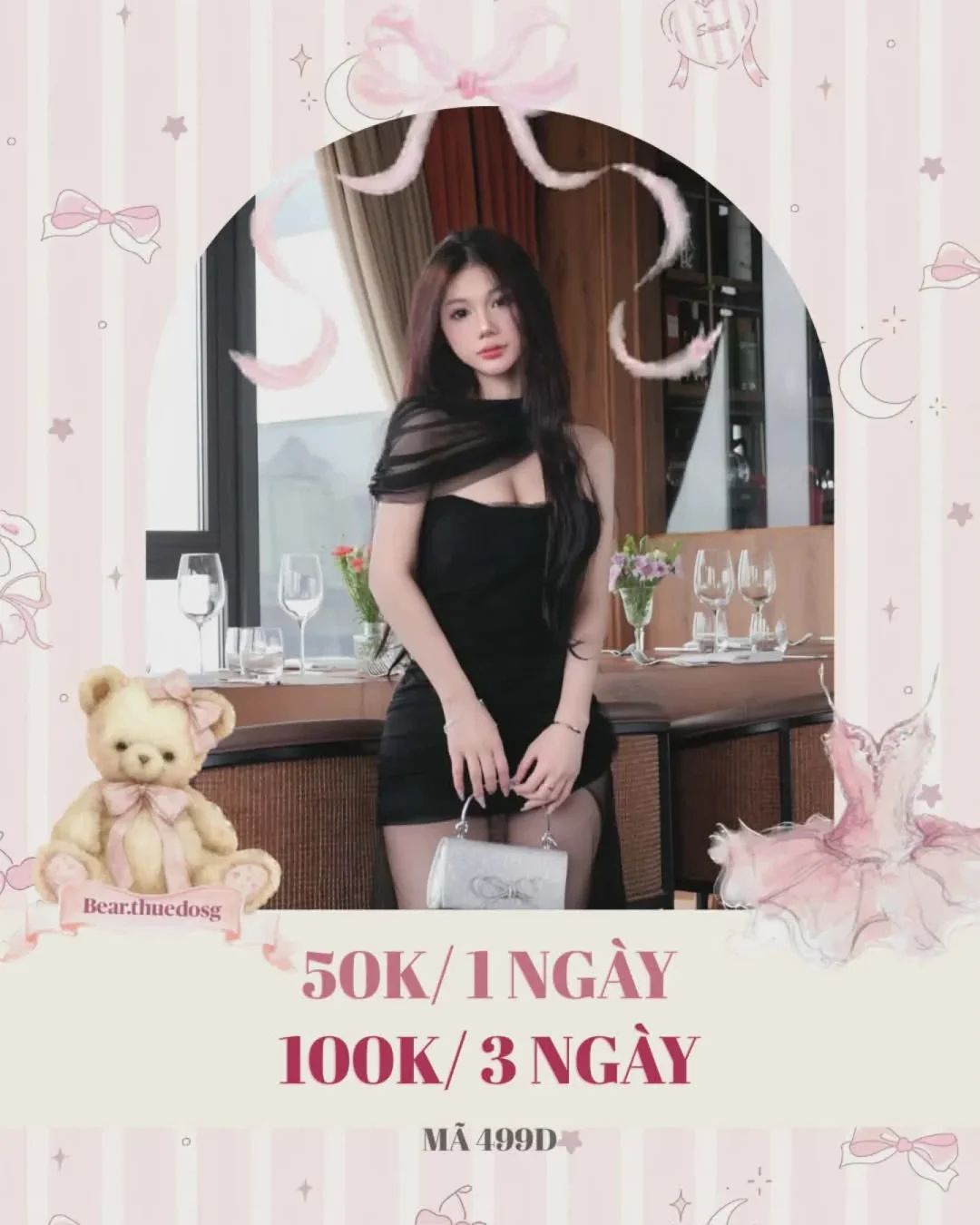 Ảnh 1 của Đầm đen hở vai ngắn ôm sát size S